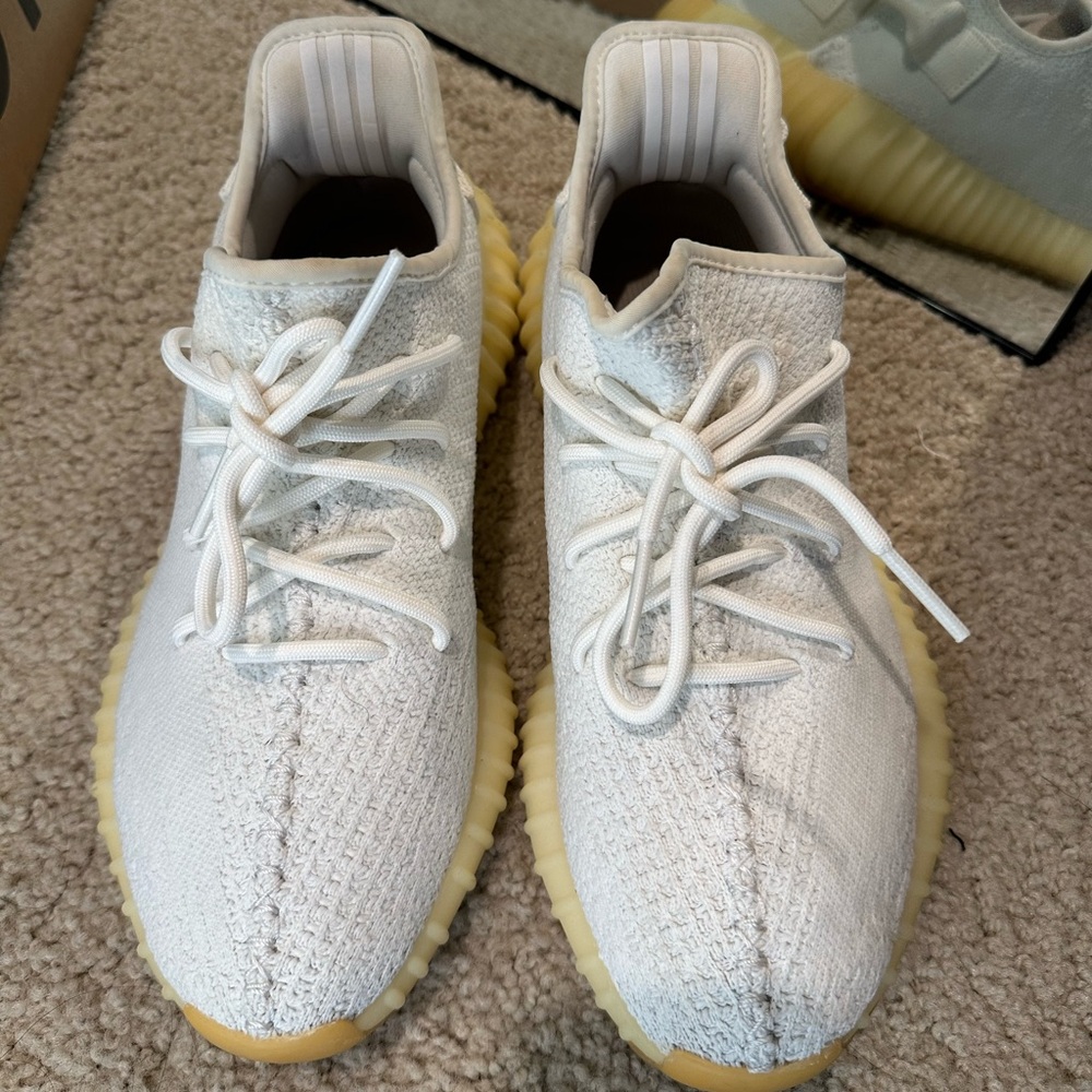 Yeezy triple white cleaned with receipt US 9 EU 42